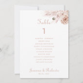 Boho Palm Leaves Tabel Nummer 1 Zitkaarten Kaart (Achterkant)