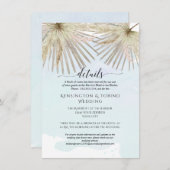 Boho Palm Oerwoud Foliage Blue Seaside Details Kaart (Voorkant / Achterkant)