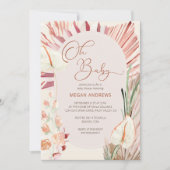 Boho Palm Oh Baby Gedroogd Bladgroen Rustiek Baby Kaart (Voorkant)