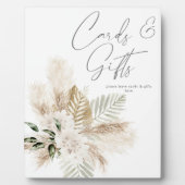Boho Palm Pampas & Beige Floral Cards Gifts 2 Fotoplaat (Voorkant)