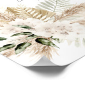 Boho Palm Pampas & Beige Floral Kaarten & Gifts Si Poster (Hoek)