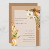 Boho Palm Rust Floral Arch Vrijgezellenfeest Invit Bedankkaart (Voorkant / Achterkant)