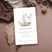 Boho Palm Sailboat Luier Raffle Baby Shower Informatiekaartje