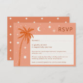 Boho Palm Springs Sinaasappel Wedding RSVP-kaart RSVP Kaartje (Voorkant / Achterkant)
