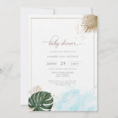 Boho Palm Tropical Baby shower Foto Kaart (Voorkant)