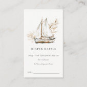 Boho Palm zeilboot Luier Raffle Baby shower Informatiekaartje (Voorkant)
