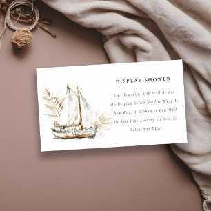 Boho Palm Zeilboot Weergave Douche Baby Shower Informatiekaartje
