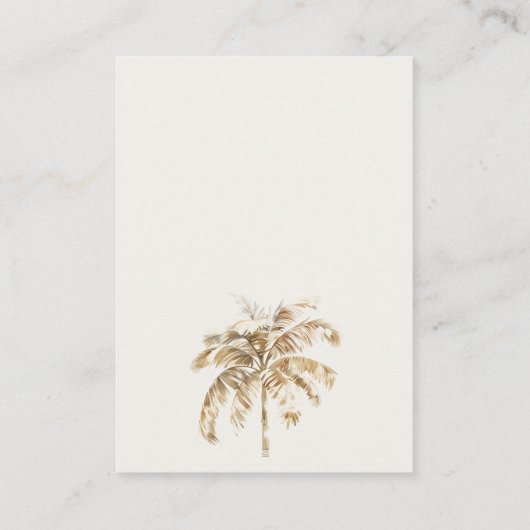 Boho Palm zeilboot Zeegezicht Bruiloft Wishing Wel Informatiekaartje (Achterkant)