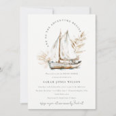 Boho Palm zeilboot Zeegezicht Vrijgezellenfeest Kaart (Voorkant)