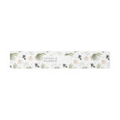 Boho Palmblad & Beige Bloem 2 Uitnodigingen Wikkel (Vlak)