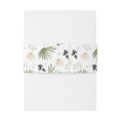 Boho Palmblad & Beige Bloem 2 Uitnodigingen Wikkel (Achterkant Voorbeeld)