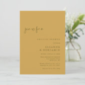 Boho Palmblad Botanische Gele Koppels Bruiloft Kaart (Staand voorkant)