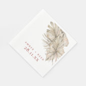 Boho palmbladeren terracotta roest moderne boog servet (Hoek)