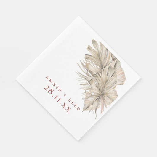 Boho palmbladeren terracotta roest moderne boog servet (Hoek)