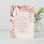 Boho palmgedroogd bladneutraal Baby shower Kaart (Staand voorkant)