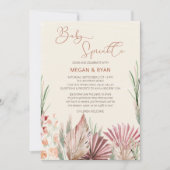 Boho palmgedroogd gebladerte rustieke Baby sprinkl Kaart (Voorkant)