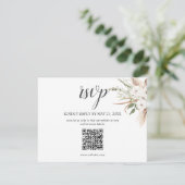 Boho Pampa Grass Leaves Wedding RSVP Enclosure Car Informatiekaartje (Staand voorkant)