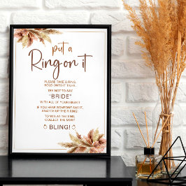 Boho Pampa Grass | Ring Game Vrijgezellenfeest tek Poster