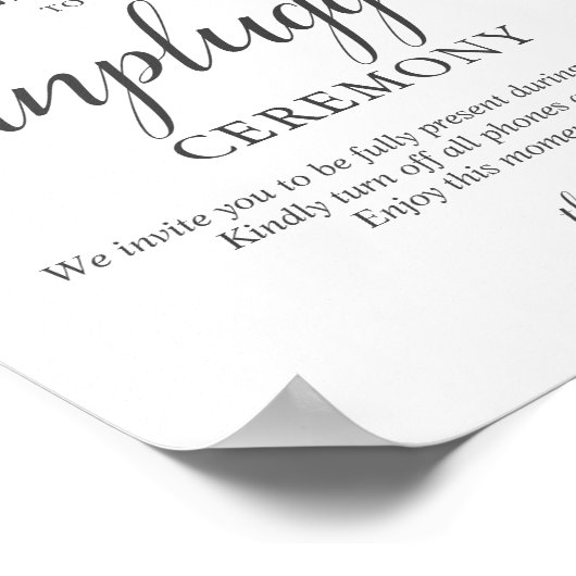 Boho Pampa Greenery Unplugged Wedding Sign Poster (Hoek)