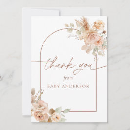 Boho Pampagras Baby Shower Bedanktkaart Bedankkaart