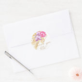 Boho pampagras - babyshower bedankje ronde sticker (Envelop)