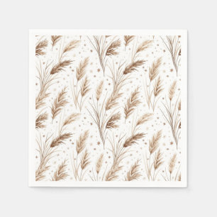 Boho Pampagras Beige Bruin Ster Patroon (1) Servet