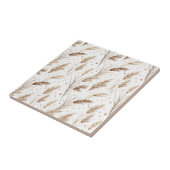 Boho Pampagras Beige Bruin Ster Patroon (1) Tegeltje (Zijkant)