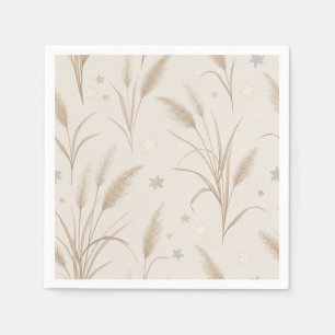 Boho Pampagras Beige Bruin Ster Patroon (2) Servet