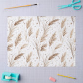 Boho Pampagras Beige Bruin Sterrenpatroon (1) Tissuepapier (Craft)