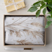 Boho Pampagras Beige Bruin Sterrenpatroon (1) Tissuepapier (Geschenk)