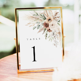 Boho Pampagras Bloem Huwelijk Tafel Nummers