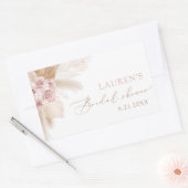 Boho Pampagras Bruiloftsborrel Rechthoekige Sticker (Envelop)