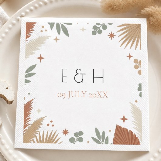 Boho Pampagras en saliegroene Eucalyptus Servet