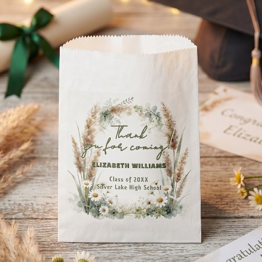 Boho Pampagras Madeliefje Botanische Afstuderen Bedankzakje