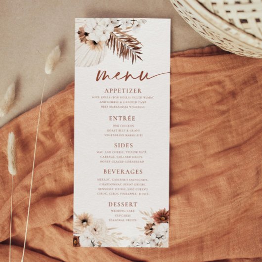Boho Pampagras Menu