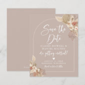 Boho Pampagras Neutraal Save The Date (Voorkant / Achterkant)