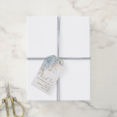 Boho Pampagras Pastelblauwe Bloemrijke Bruidsdouch Cadeaulabel (Met Touw)