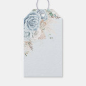 Boho Pampagras Pastelblauwe Bloemrijke Bruidsdouch Cadeaulabel (Achterkant)