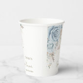 Boho Pampagras Pastelblauwe Bloemrijke Bruidsdouch Papieren Bekers (Rechts)