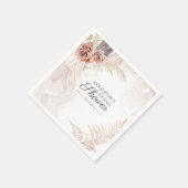 Boho Pampagras Terracotta Script Bruidsdouche Servet (Hoek)
