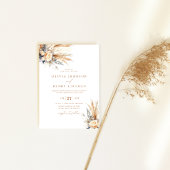 Boho Pampagras Trouwbloemen Kaart