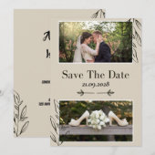 Boho Pampagras Uitnodigingskaart voor Save the Dat Date (Voorkant / Achterkant)