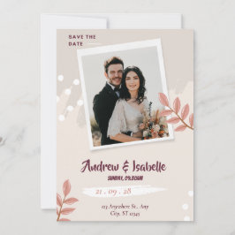 Boho Pampagras Uitnodigingskaart voor Save the Dat Date