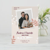 Boho Pampagras Uitnodigingskaart voor Save the Dat Date (Staand voorkant)