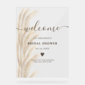 Boho pampagras waterverf bruiloftsshower welkom acryl bord (Voorkant)