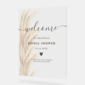 Boho pampagras waterverf bruiloftsshower welkom acryl bord (Hoek)
