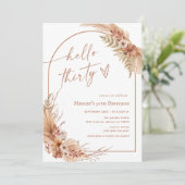 Boho Pampas 30e verjaardag Kaart (Staand voorkant)