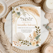Boho Pampas Arch Baby Borrel