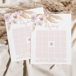 Boho pampas baby bingo game