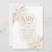 Boho Pampas Baby shower Girl Invitation Kaart (Voorkant)